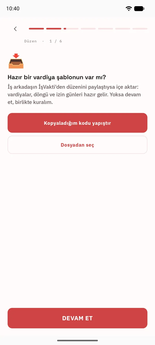 Kurulumda hazır şablon sayfası